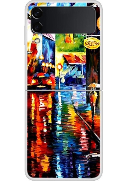 Samsung Galaxy Z Flip 4 Için Manzara Desenli Sert Pc Koruma Kapaklı Telefon Kılıfı(Yurt Dışından)