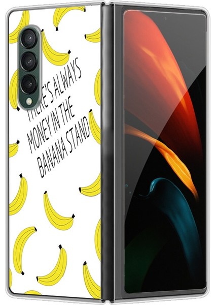 Samsung Galaxy Z Fold 4 Için Muz Desenli Sert Pc Koruma Kapaklı Telefon Kılıfı