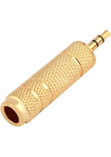 3.5 mm Erkek-6.3 mm Dişi Stereo Çevirici Gold Adaptör