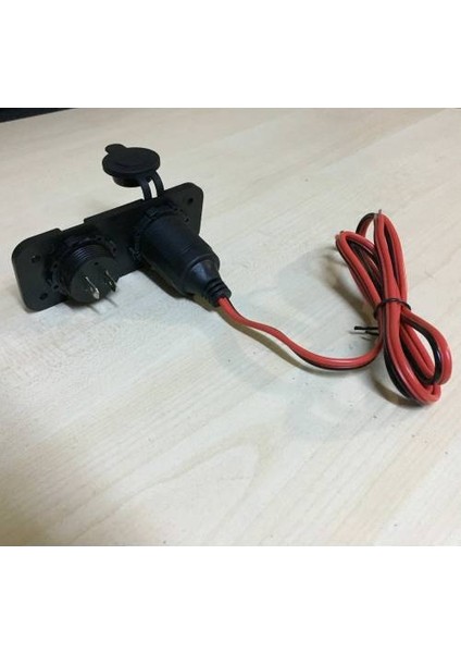 12 Volt Araç Voltaj Ölçer + Dişi Çakmak Soket Montalı Vidalı Tip