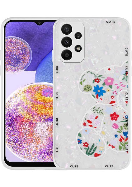 - Samsung Galaxy A33 5G - Kılıf Desenli Sert Silikon Mumila Kapak - White Bear - T23359