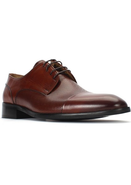 Erkek Taba Bağcıklı Deri Klasik Ayakkabı modelleri