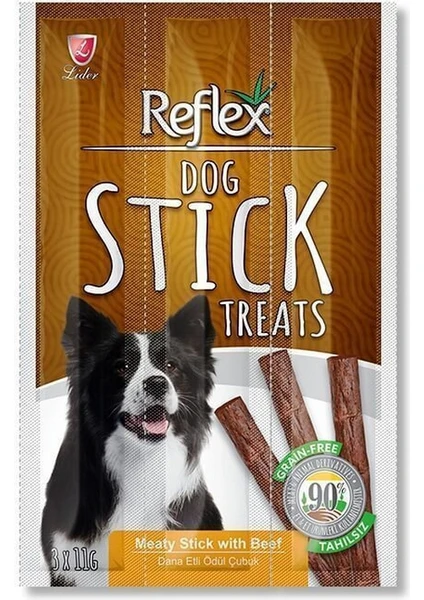 Sticks Biftekli Köpek Ödül Çubukları 3X11 gr