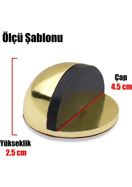 5 Adet Yarımay Yapışkanlı Kapı Kolu Stoperi Tamponu Metal Kapı Stopu Durdurucu Tutucu Tutacağı Gold Altın