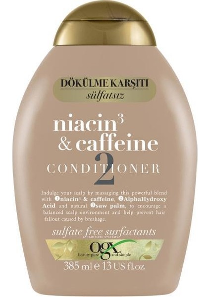 Niacin & Caffeine Sülfatsız Saç Bakım Kremi 385 ml