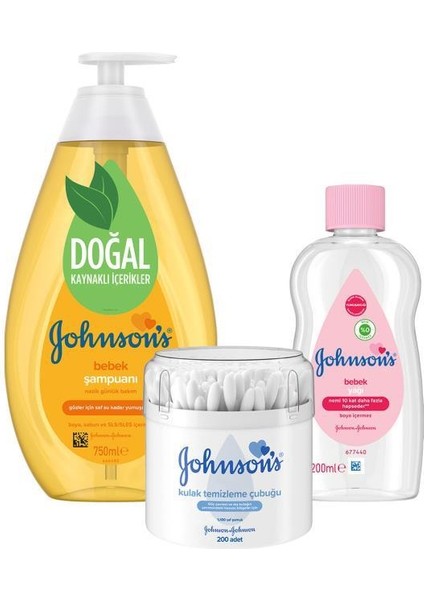 Bebek Şampuanı 750 ml + Bebek Yağı 200 ml + Kulak Temizleme Çubuğu 200 Adet fiyatları