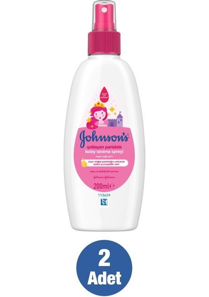 Johnson's Işıldayan Parlaklık Kolay Tarama Saç Spreyi 200 ml x 2 Adet