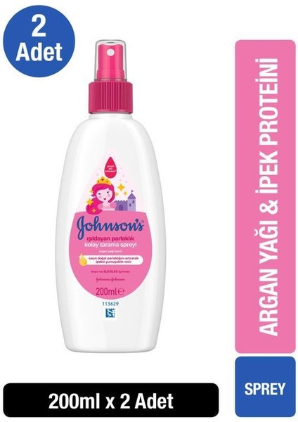Johnson's Işıldayan Parlaklık Kolay Tarama Saç Spreyi 200 ml x 2 Adet