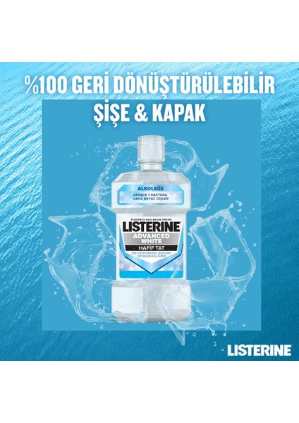 Advanced White Hafif Tat Alkolsüz Ağız Bakım Suyu 500 ml + 250 ml Hediyeli Set