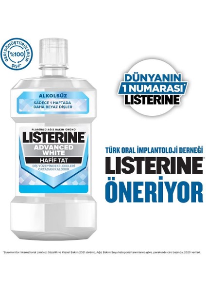 Advanced White Hafif Tat Alkolsüz Ağız Bakım Suyu 500 Ml x2 fırsatları