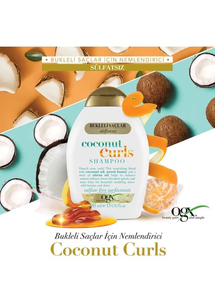 OGX Bukleli Saçlar için Nemlendirici Coconut Curls Sülfatsız Şampuan 385 ml