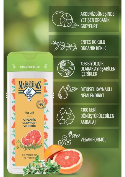 Organik Greyfurt ve Kekik Duş Jeli 400 ml