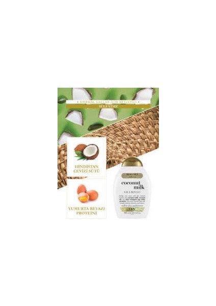 Coconut Milk Sülfatsız Şampuan 385 ml x2