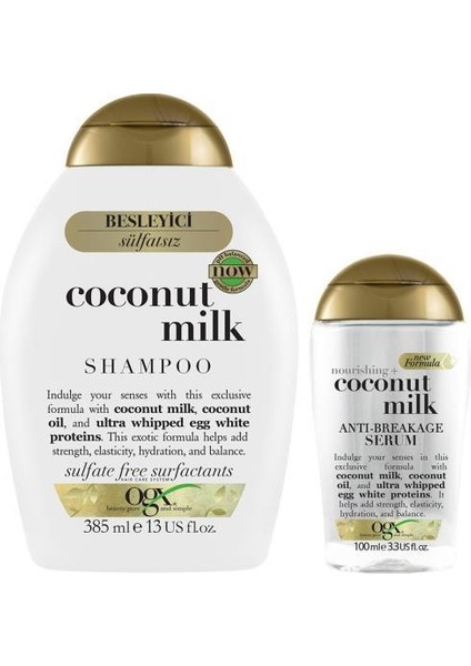 Besleyici Coconut Milk Sülfatsız Şampuan 385 ml x 2 Adet + Serum 100 ml