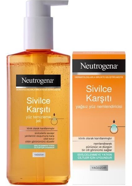 Sivilce Karşiti Temizleme Jeli 150 ml+ Yağsiz Nemlendirici 50 ml