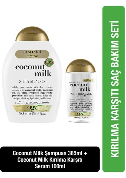 Besleyici Coconut Milk Sülfatsız Şampuan 385 ml+Serum 100 ml