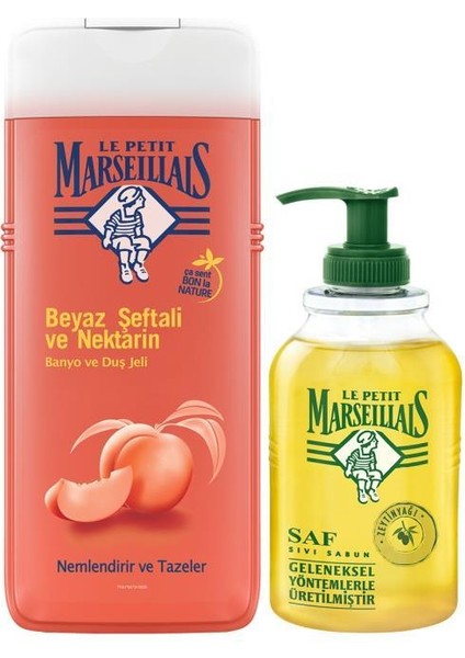 Beyaz Şeftali ve Nektarin Duş Jeli 650 ml + Zeytinyağı Sıvı Sabun 300 ml fiyatları