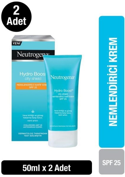 Hydro Boost City Shield Nemlendirici Hafif Krem Spf25 50 ml x2