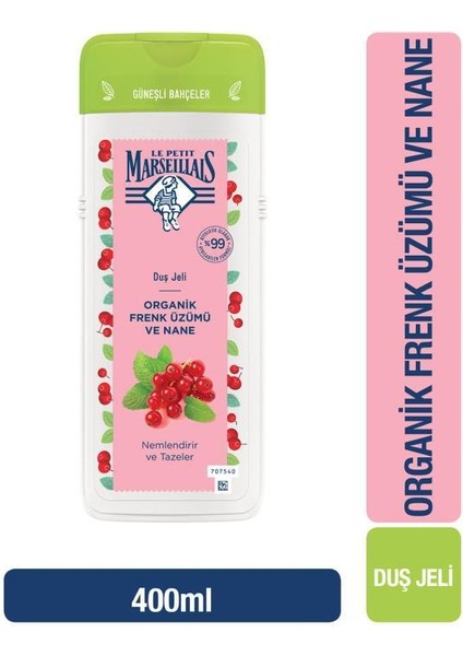 Organik Frenk Üzümü ve Nane Duş Jeli 400 ml