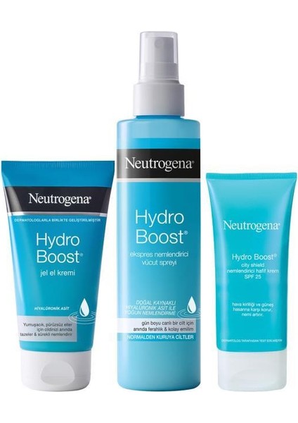 Hydro Boost Nemlendirici Vücut Spreyi 200 ml+Nemlendirici Krem 50 ml+El Kremi 75 ml