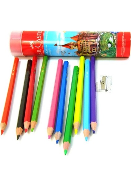 Metal Tüpte Tam Boy Kuru Boya Kalemi 12 Renk modelleri