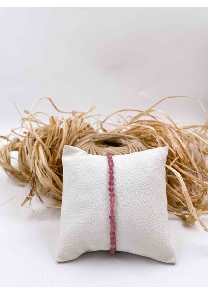 Pembe Turmalin Bileklik 4 mm Tımbıl
