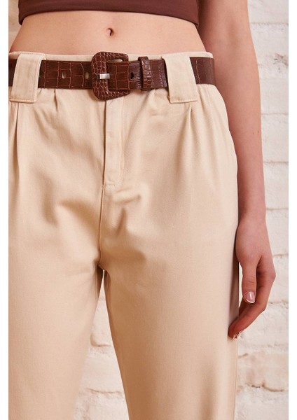 Kemerli Gabardin Denim Pantolon fiyatları