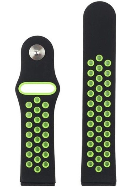 Honor Watch Gs Pro Için Delikli Silikon Kordon Kayış Siyah Yeşil