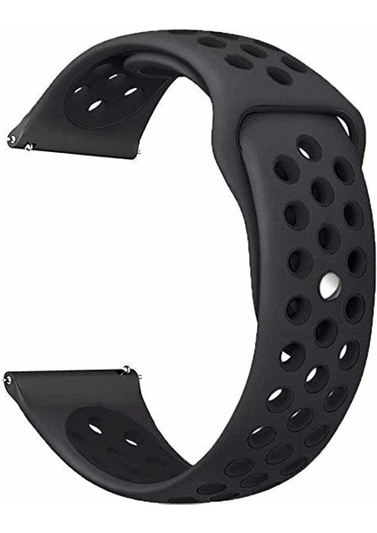 Honor Watch Gs Pro Için Delikli Silikon Kordon Kayış Siyah Siyah