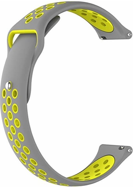 Honor Watch Gs Pro Için Delikli Silikon Kordon Kayış Gri Sarı