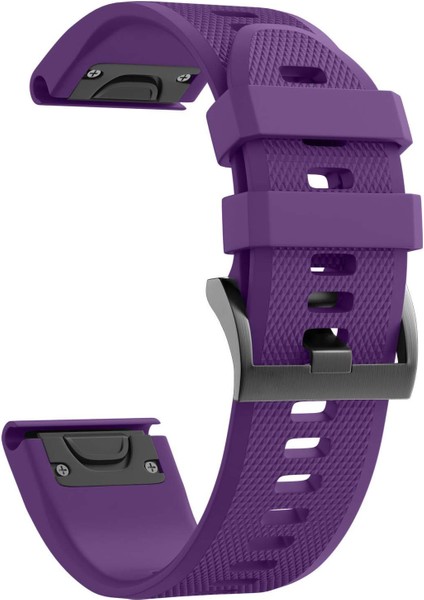 Garmin Fenix 6s - 6s Pro Solar - 6s Pro Sapphire Için Quick Fit Özellikli Silikon Kordon Mor