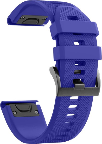 Garmin Fenix 6 - 6 Pro Solar - 6 Pro Sapphire Için Quick Fit Özellikli Silikon Kordon Royal Mavi
