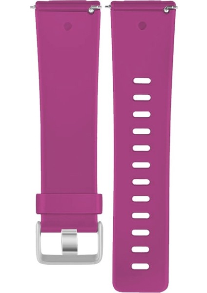 Fitbit Versa 2 - Versa Lite Large Beden(L Sıze) Için Silikon Kordon Kayış Açık Mor