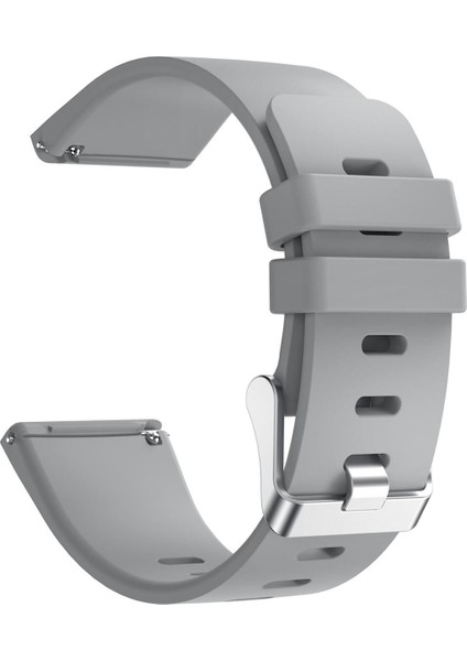 Fitbit Versa 2 - Versa Lite Small Beden(S Sıze) Için Silikon Kordon Kayış Gri