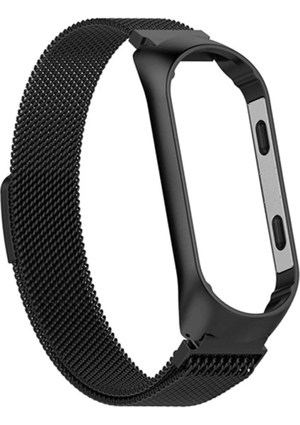 Mi Band 4 Için Mıknatıslı Milanese Kordon Siyah