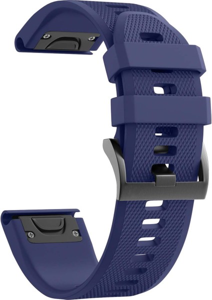Garmin Fenix 5x - 5x Plus - 5x Sapphire Için Quick Fit Özellikli Silikon Kordon Lacivert