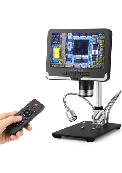 Siyah 7 Inç LCD 1080P Devre Dijital Mikroskop AD206