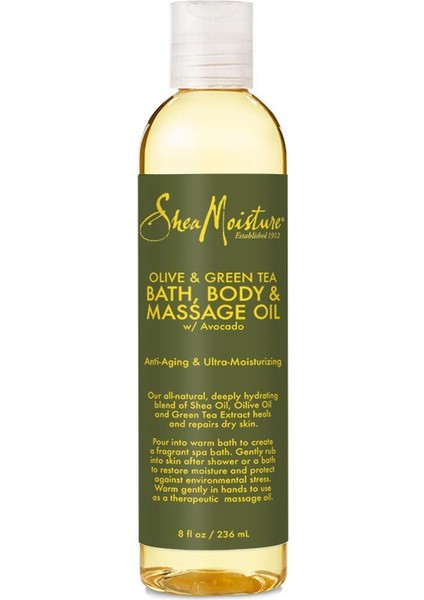Zeytin ve Yeşil Çaylı Banyo, Vücut ve Masaj Yağı 236ML