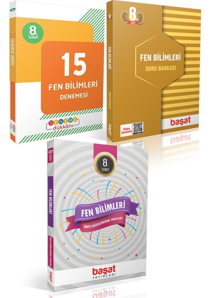 8. Sınıf Deneme Dükkanı 15 Fen Bilimleri Deneme - Başat Soru Bankası - Ünite Değerlendirme Sınavları