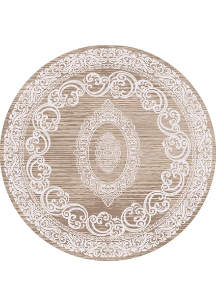 Dijital Baskı Yıkanabilir Kaymaz Taban Yuvarlak Salon Halısı RVG7290-HK141