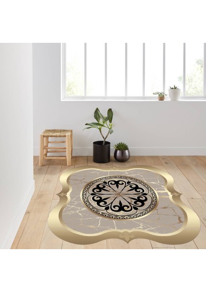 Dijital Baskı Yıkanabilir Kaymaz Taban Yuvarlak Salon Halısı RVG7286-SD797