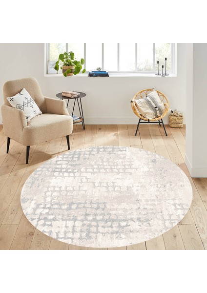 Dijital Baskı Yıkanabilir Kaymaz Taban Yuvarlak Salon Halısı RVG7298-HT087