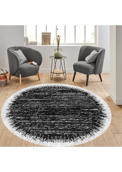 Dijital Baskı Yıkanabilir Kaymaz Taban Yuvarlak Salon Halısı RVG7301-HS384