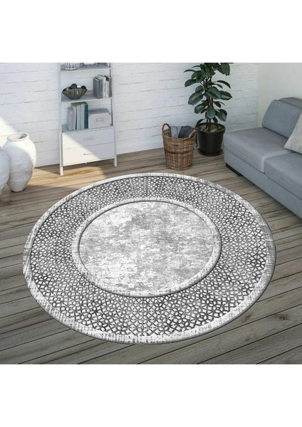 Dijital Baskı Yıkanabilir Kaymaz Taban Yuvarlak Salon Halısı RVG7316-SD663