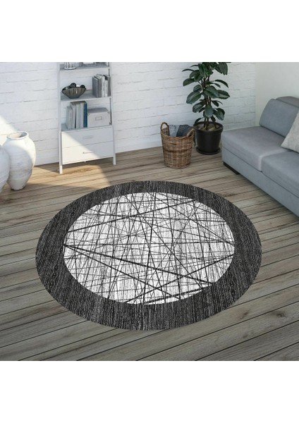 Dijital Baskı Yıkanabilir Kaymaz Taban Yuvarlak Salon Halısı RVG7303-HS532