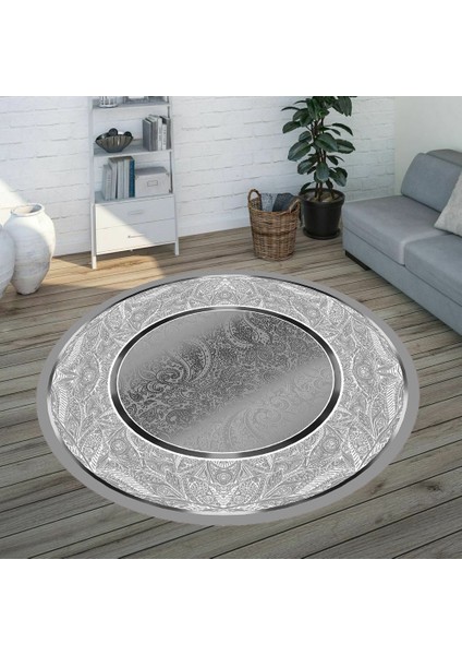 Dijital Baskı Yıkanabilir Kaymaz Taban Yuvarlak Salon Halısı RVG7318-SD1024