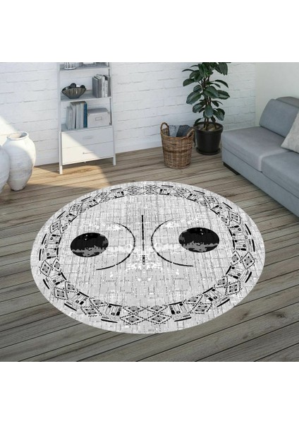 Dijital Baskı Yıkanabilir Kaymaz Taban Yuvarlak Salon Halısı RVG7320-SD1069