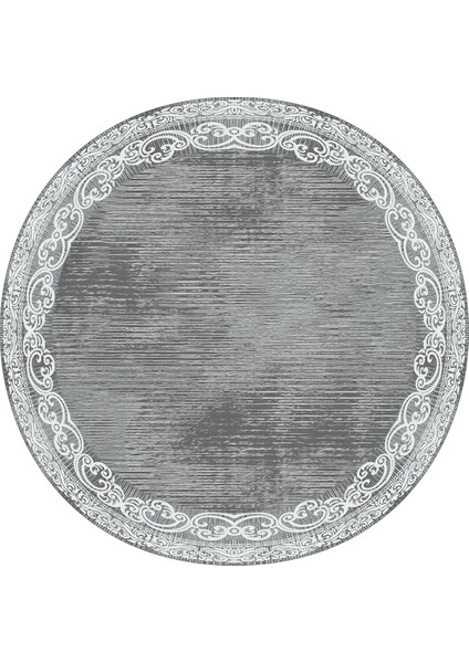 Dijital Baskı Yıkanabilir Kaymaz Taban Yuvarlak Salon Halısı RVG7323-HK105