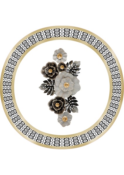 Dijital Baskı Yıkanabilir Kaymaz Taban Yuvarlak Salon Halısı RVG7330-SD439