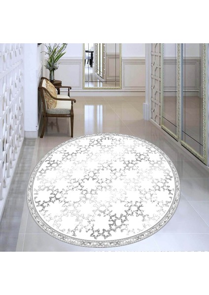 Dijital Baskı Yıkanabilir Kaymaz Taban Yuvarlak Salon Halısı RVG7329-SD1111